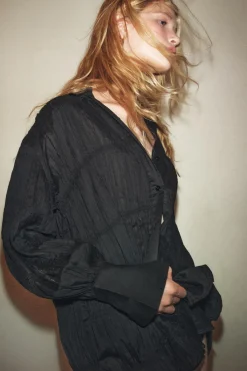 Clearance CAMISA MAXI FRUNCES ZW COLLECTION Mujer Camisas / Blusas