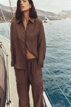 Clearance CAMISA OVERSIZE BOTONES ESPALDA Mujer Camisas / Blusas