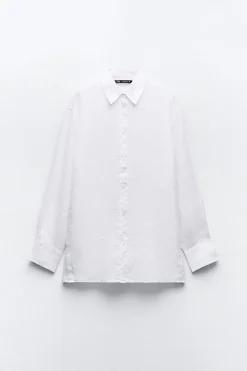 Hot CAMISA OVERSIZE CON LINO Mujer Camisas / Blusas