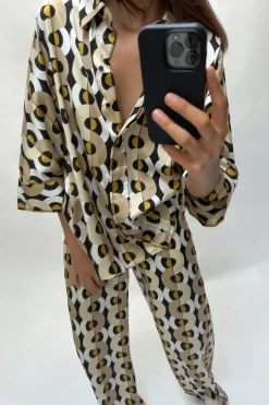 Outlet CAMISA OVERSIZE ESTAMPADO GEOMÉTRICO Mujer Camisas / Blusas