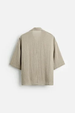 Sale CAMISA OVERSIZE FIT 100% LINO Hombre Camisas