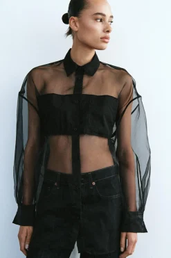 Sale CAMISA OVERSIZE ORGANZA Mujer Camisas / Blusas