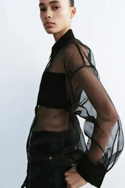 Sale CAMISA OVERSIZE ORGANZA Mujer Camisas / Blusas