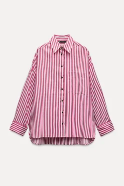 Online CAMISA OVERSIZE RAYAS Mujer Camisas / Blusas