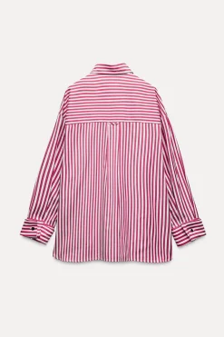 Online CAMISA OVERSIZE RAYAS Mujer Camisas / Blusas