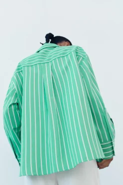 Online CAMISA OVERSIZE RAYAS POPELÍN Mujer Camisas / Blusas