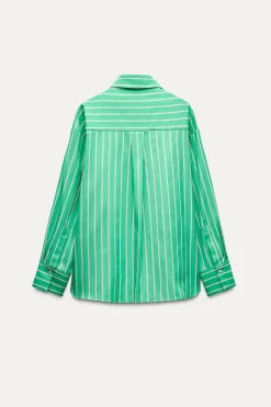 Online CAMISA OVERSIZE RAYAS POPELÍN Mujer Camisas / Blusas