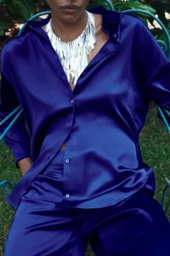 Outlet CAMISA OVERSIZE SATINADA Mujer Camisas / Blusas