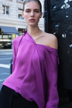 Discount CAMISA OVERSIZE VOLANTE ZW COLLECTION Mujer Camisas / Blusas