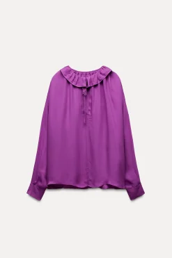 Discount CAMISA OVERSIZE VOLANTE ZW COLLECTION Mujer Camisas / Blusas