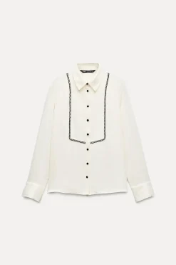 Fashion CAMISA PASAMANERÍA CONTRASTE Mujer Camisas / Blusas