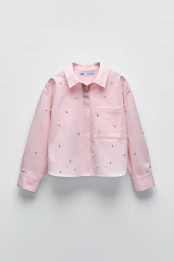 Niños ZARA 6 - 14 Años·Blusas / Camisas<CAMISA PERLAS BRILLANTES