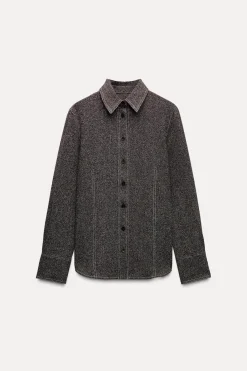 Outlet CAMISA PESPUNTES CONTRASTE ZW COLLECTION Mujer Camisas / Blusas