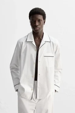 New CAMISA PIJAMA CONTRASTE Hombre Camisas|Accesorios