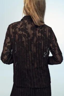 Clearance CAMISA PLISADA SEMITRANSPARENTE DEVORÉ Mujer Camisas / Blusas