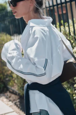 Sale CAMISA POPELÍN BANDA LATERAL Mujer Camisas / Blusas