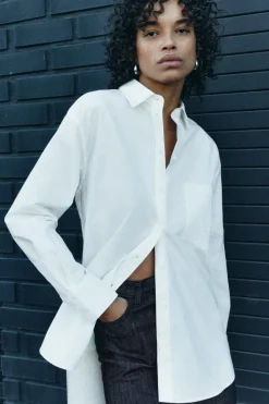 Best CAMISA POPELÍN BOLSILLO ZW COLLECTION Mujer Camisas / Blusas