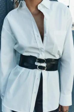 Best CAMISA POPELÍN BOLSILLO ZW COLLECTION Mujer Camisas / Blusas