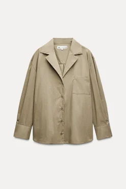 Fashion CAMISA POPELÍN BOLSILLO ZW COLLECTION Mujer Camisas / Blusas