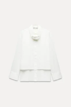 Online CAMISA POPELÍN FLOR ZW COLLECTION Mujer Camisas / Blusas