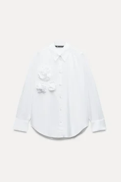 Online CAMISA POPELÍN FLORES ESTRUCTURA Mujer Camisas / Blusas