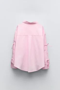 Niños ZARA 6 - 14 Años·Blusas / Camisas<CAMISA POPELÍN LAZOS