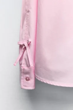 Niños ZARA 6 - 14 Años·Blusas / Camisas<CAMISA POPELÍN LAZOS