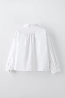 Niños ZARA 6 - 14 Años·Blusas / Camisas<CAMISA POPELÍN VOLANTES