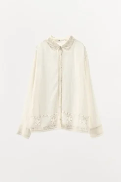 Clearance CAMISA PUNTILLA BORDADOS ABALORIOS Mujer Camisas / Blusas