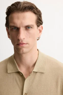 Sale CAMISA PUNTO ALGODÓN - LINO Hombre Jerséis / Chaquetas|Camisas