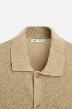 Sale CAMISA PUNTO ALGODÓN - LINO Hombre Jerséis / Chaquetas|Camisas