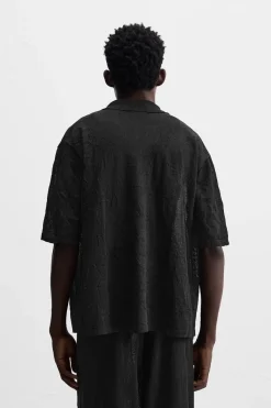 New CAMISA PUNTO EFECTO ARRUGADO Hombre Jerséis / Chaquetas