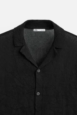 New CAMISA PUNTO EFECTO ARRUGADO Hombre Jerséis / Chaquetas