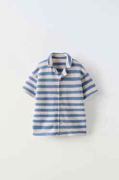 Niños ZARA 1½ - 6 Años·Camisas / Sobrecamisas<CAMISA PUNTO RAYAS