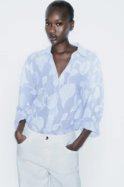 Hot CAMISA RAYAS BORDADOS Mujer Camisas / Blusas