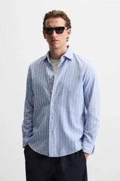 Clearance CAMISA RAYAS ALGODÓN - LINO Hombre Camisas