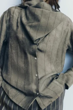 Outlet CAMISA RAYAS BANDANA Mujer Camisas / Blusas|Lenceria