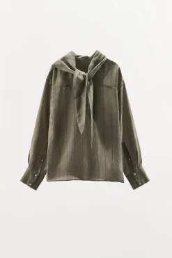 Outlet CAMISA RAYAS BANDANA Mujer Camisas / Blusas|Lenceria