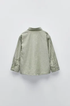 Niños ZARA 1½ - 6 Años·Camisas / Sobrecamisas<CAMISA RAYAS BOLSILLO