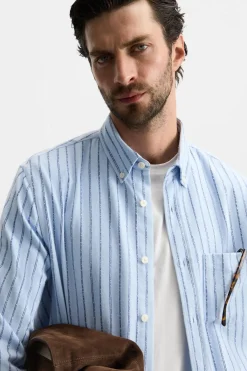 Fashion CAMISA RAYAS BOLSILLO Hombre Camisas