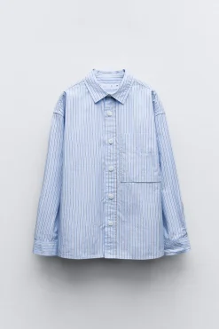 Niños ZARA 6 - 14 Años·Camisas / Sobrecamisas<CAMISA RAYAS BOLSILLOS