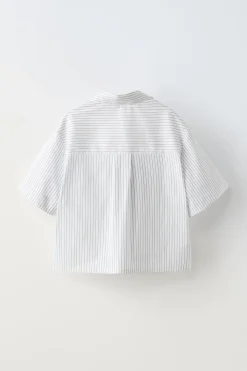 Niños ZARA 6 - 14 Años·Blusas / Camisas<CAMISA RAYAS BORDADO