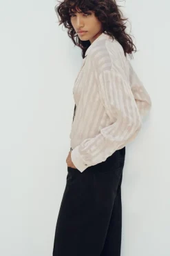 Outlet CAMISA RAYAS EFECTO ARRUGADO Mujer Camisas / Blusas