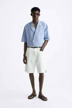 Fashion CAMISA RAYAS EFECTO ARRUGADO Hombre Camisas