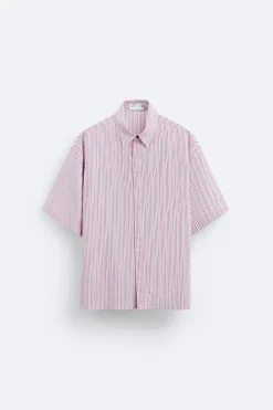 Hot CAMISA RAYAS ESTAMPADO CONTRASTE Hombre Camisas