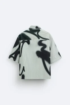 Online CAMISA RAYAS ESTAMPADO SPRAY Hombre Camisas