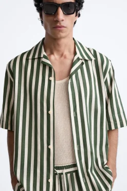 Sale CAMISA RAYAS LINO - VISCOSA Hombre Camisas