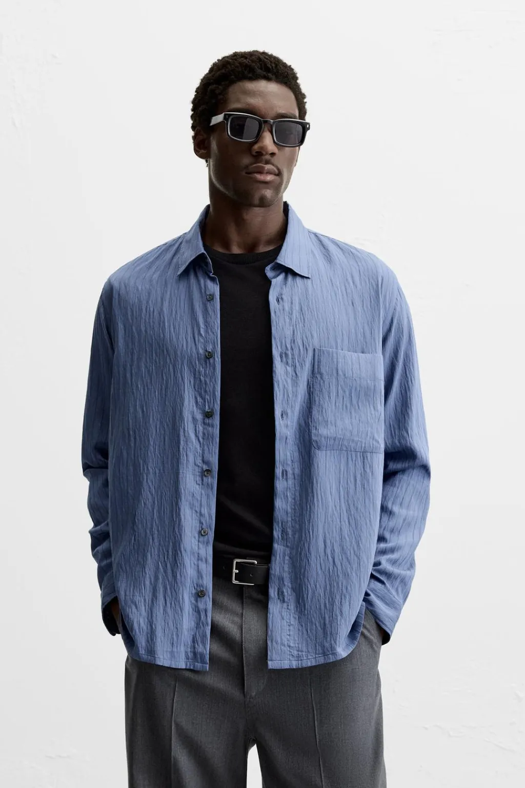 New CAMISA RAYAS LYOCELL - ALGODÓN Hombre Camisas