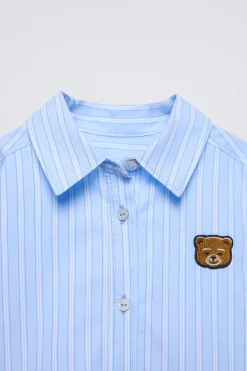 Niños ZARA 1½ - 6 Años·Camisas<CAMISA RAYAS PARCHE OSO