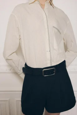 Clearance CAMISA RAYAS PESPUNTES ZW COLLECTION Mujer Camisas / Blusas